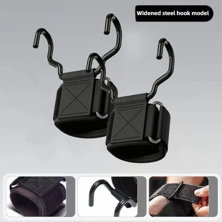 Weight Lifting Hook Grips with Wrist Wraps | Gym Fitness Hand Bar Straps detail view