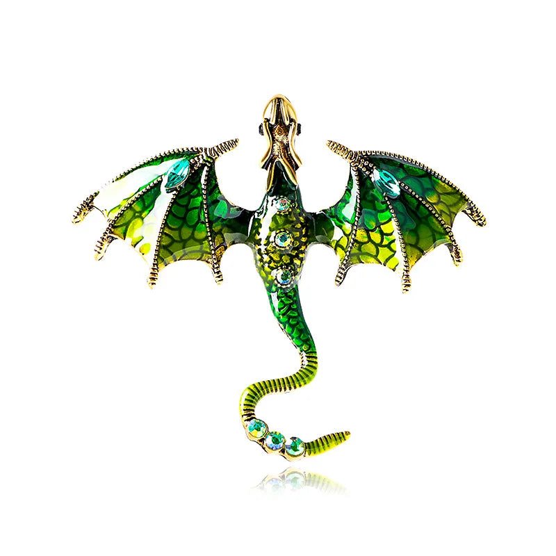 Colorful Hand Drawn Dragon Brooch Lapel Pin