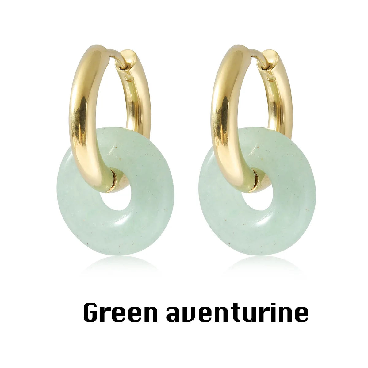 Natural stone double hoop earrings Circle crystal earrings Gemstones Round Circle Dangle Drops Earrings For Women Round earrings