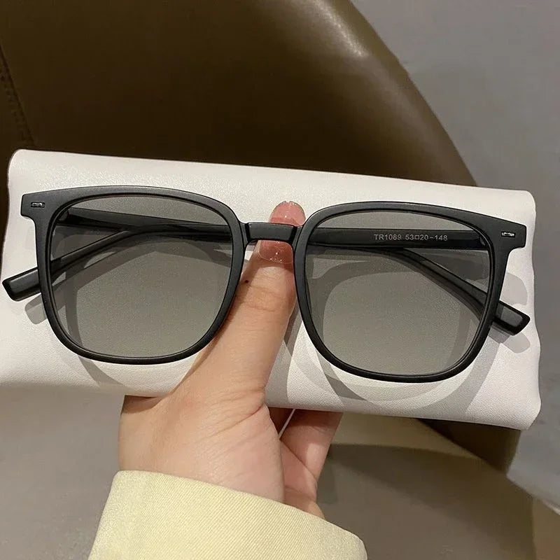 Ultra Light Square Photochromic Sunglasses | Replaceable Lens Eyewear for Men and W additional angle