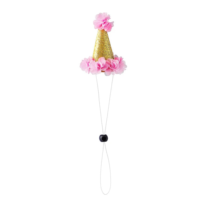 Funny Pet Party Hat | Dog Cat Birthday Cap for Small Pets close-up view