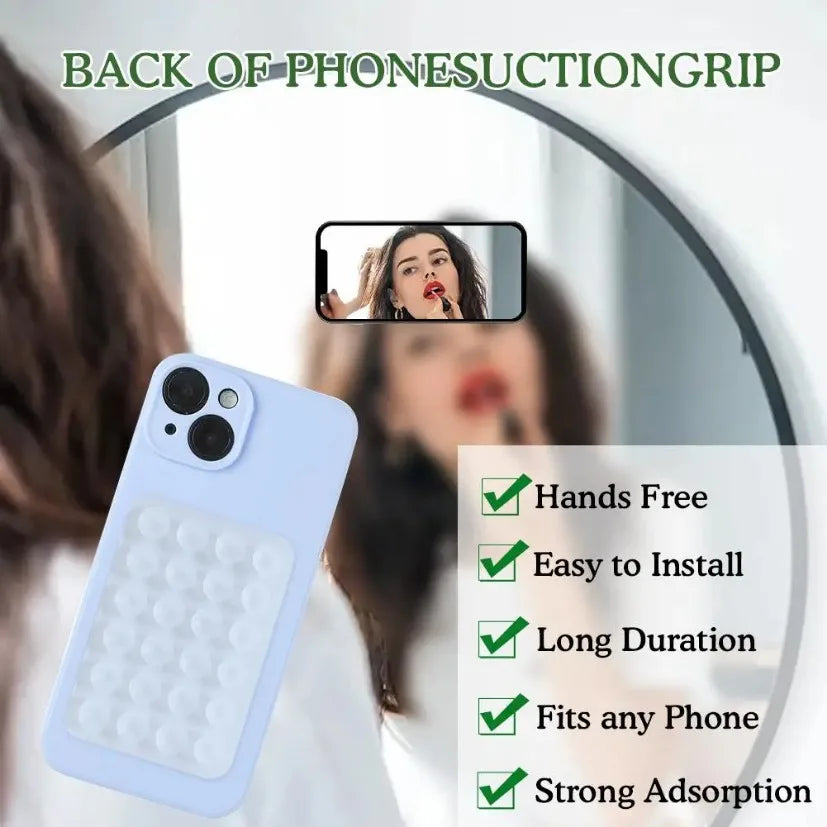 Silicone Suction Phone Holder Mat Multifunctional Suction Cup Wall Stand Square Anti- lifestyle view