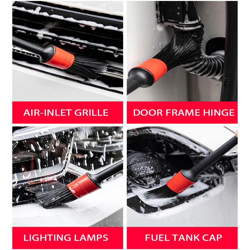 SEAMETAL 5pcs Car Detailing Brush Set Car Dashboard Air Conditioner Air Outlet Wheel lifestyle view