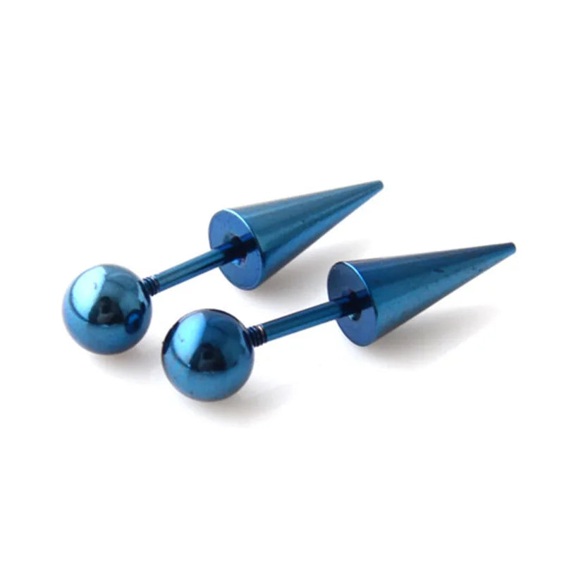 1Pair 16G 316L Stainless Steel Spike Stud Earrings, Screw Back Cartilage Tragus Conch alternate view
