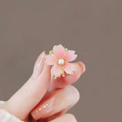 Japanese Style Sakura Mini Hair Claw High-end Princess Head Top Clip Women's Bangs Side detail view