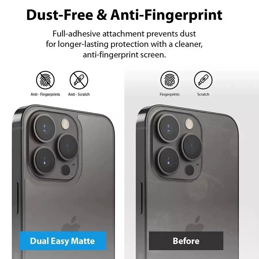 3Pcs Back Soft Matte Hydrogel Film For iPhone 15 14 13 12 Mini 11 Pro X XS MAX XR 7 8 Plus SE Clear TPU Screen Protector