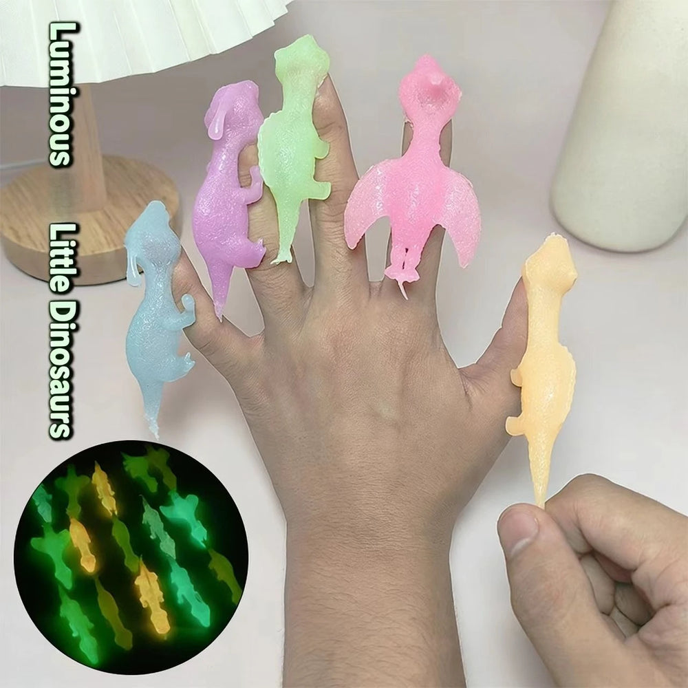 5-20Pcs Colorful Finger Catapult Noctilucent Dinosaur Games Birthday Shower Favor Giveaway Christmas