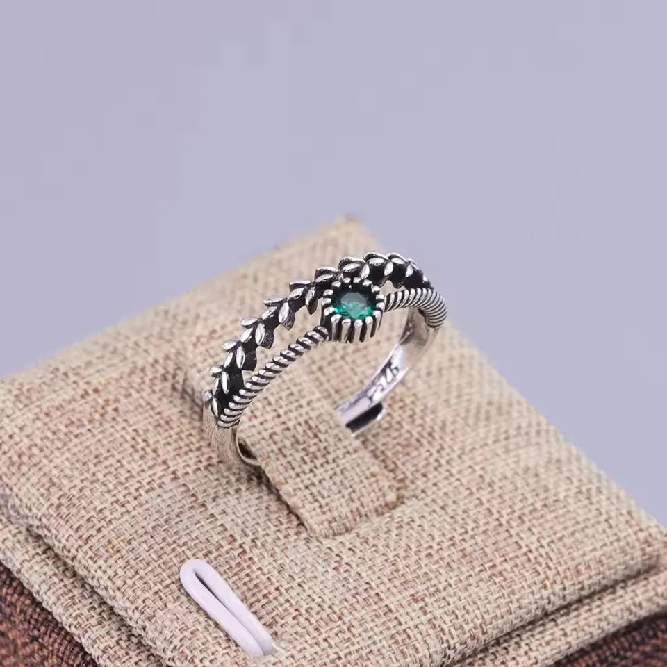 VENTFILLE 925 Sterling Silver Rings INS Fashion Hip Hop Vintage Couples Hollow Lines alternate view