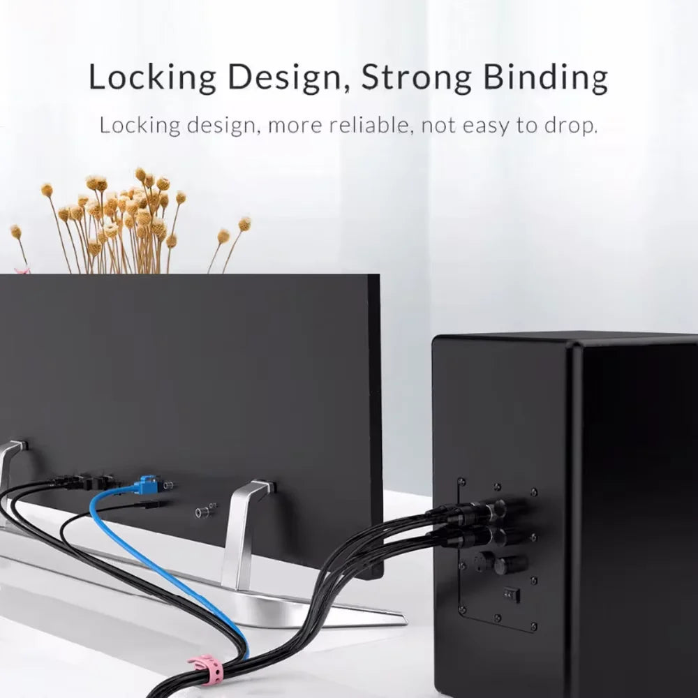 5/10pcs Cable Organizer Clip Strap Silicone Strap Line Storge Holder Cable Wire Wrap lifestyle view