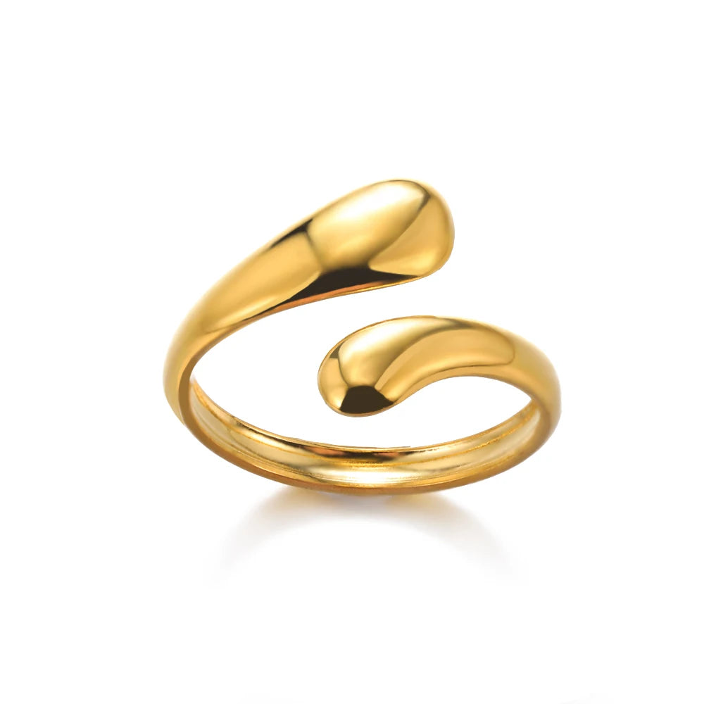 316L Stainless Steel Rings for Women Gold Color Never Fade Luxury Classic rings wed additional angle