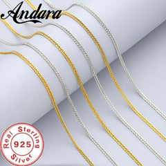 Andara 925 Sterling Silver 3mm Women's Clavicle Necklace Adjustable 16-24 Inch Anniversary Jewelry G