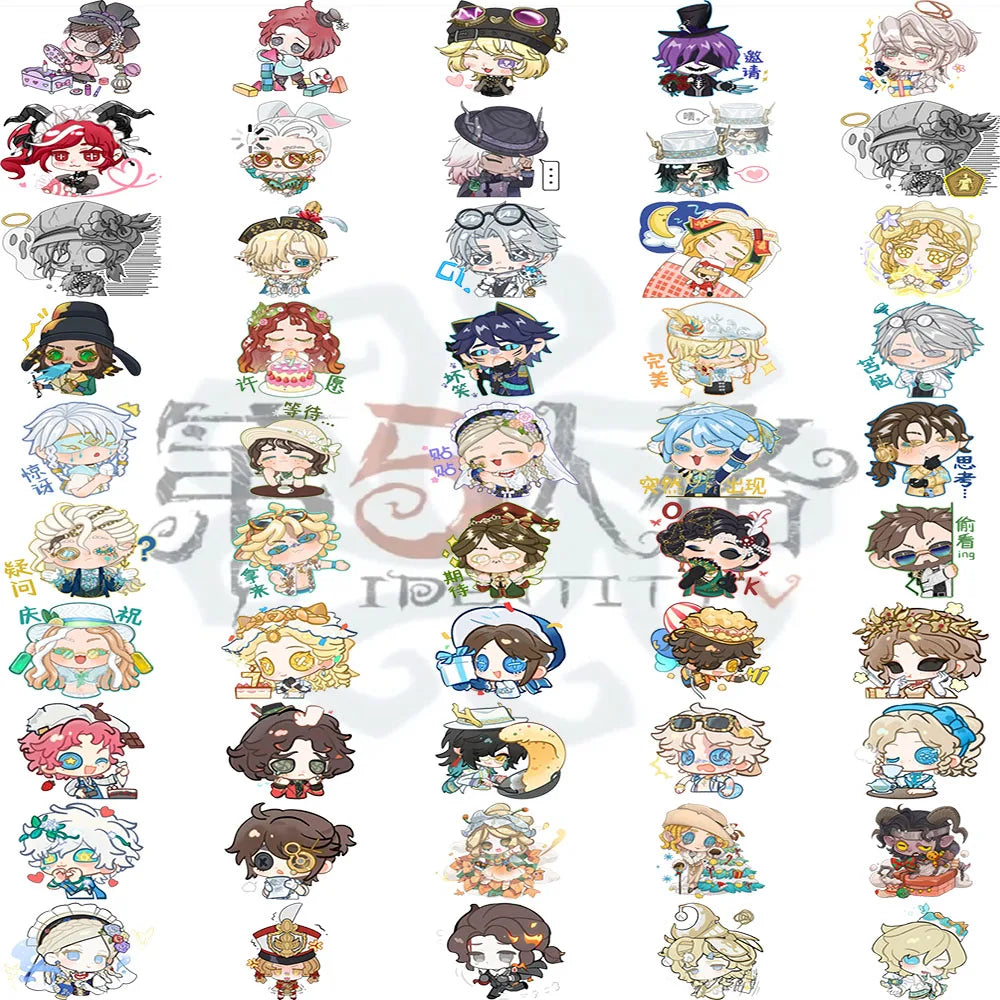 Identity V Stickers | 50 Waterproof Game Character Decals for Home Decor close-up view