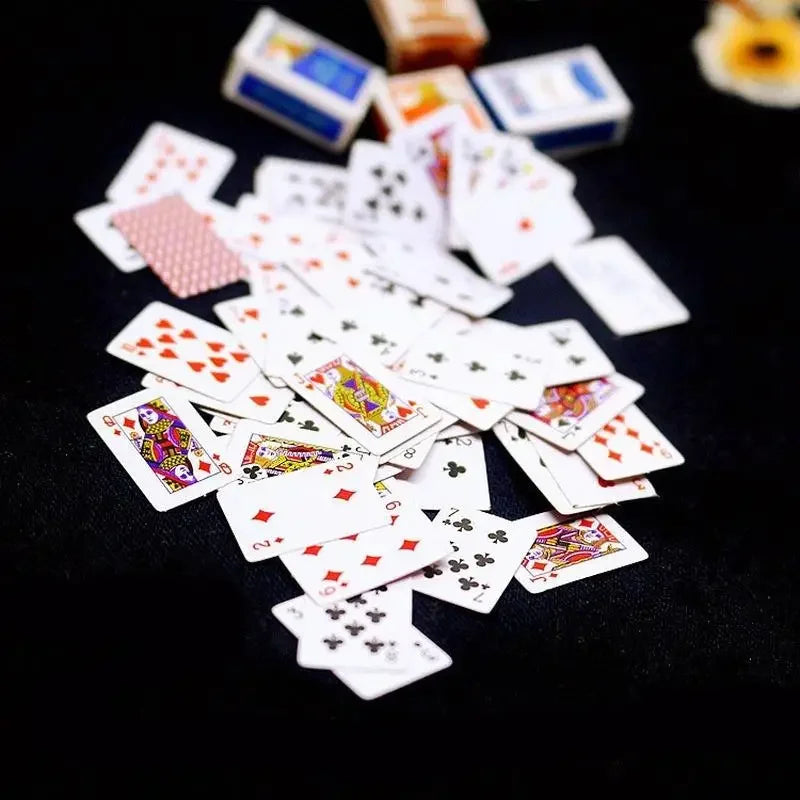 Funny and Cute Mini Card Poker Game Super Small Gift Travel Toy Prank Props lifestyle view