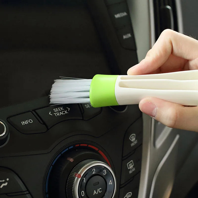 2-in-1 Car Air Vent Cleaning Brush | Multi-Purpose Interior Dust Tool close-up view