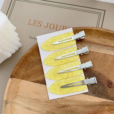 4pcs/lot No Bend Fix Fringe Barrette Seamless Hair Clips Side Bangs Makeup Washing Face Accessories Women Girls Headwear 2025New