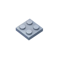 Gobricks Plate 2 x 2 Building Block | Compatible with Lego 3022 additional angle