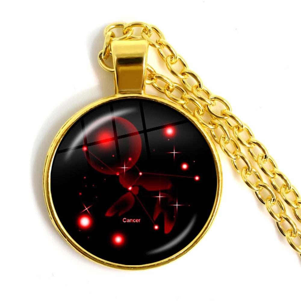 Zodiac Necklace Silver Plated | 12 Constellation Pendant Jewelry lifestyle view