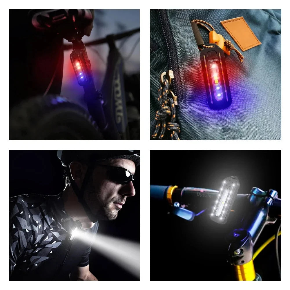 USB Rechargeable LED Flashlight with Shoulder Clip and Warning Flashing Light | Keych lifestyle view
