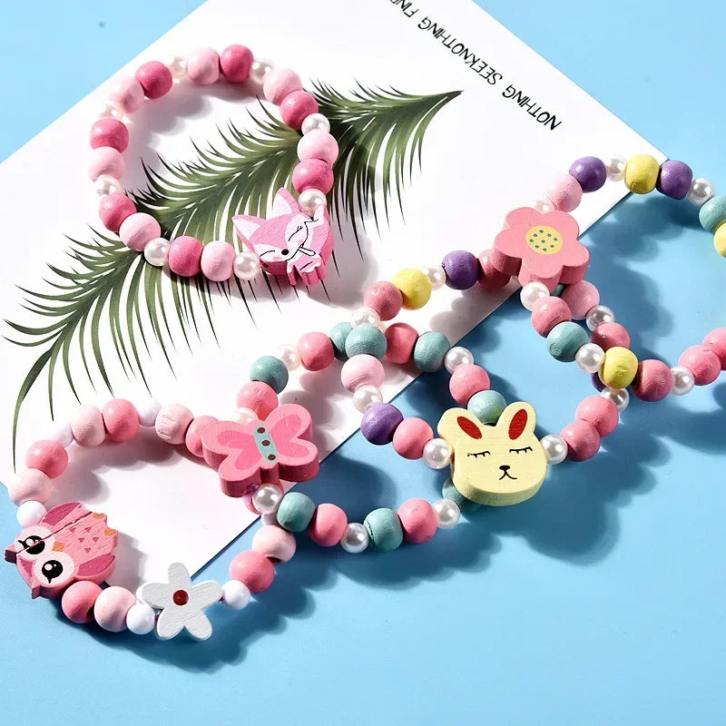 Girl Beads Toys Necklace and Bracelet Set for Girls | Unicorn Princess Jewelry Gift detail view