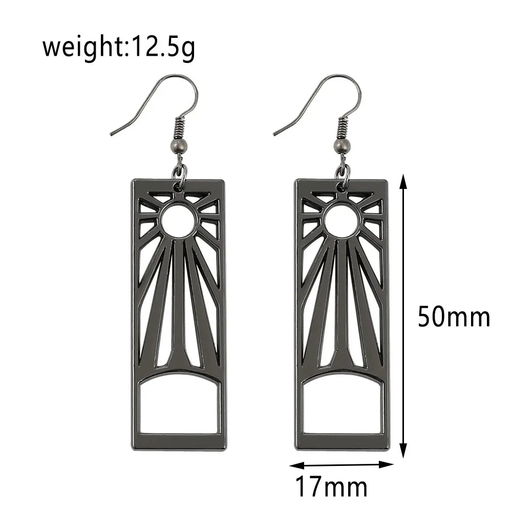 New Demon and The Slayer Metal Earring Trendy Cartoon Movie Series Dangle Earring Jew lifestyle view