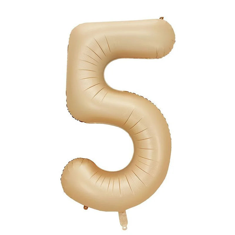 Cream Foil Number Balloons 1-9 Set | Large Digital Birthday Party Decor alternate view