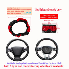 PU Carbon Fiber Leather Car Steering Wheel Cover Without Inner Ring Suitable for 14.5 alternate view