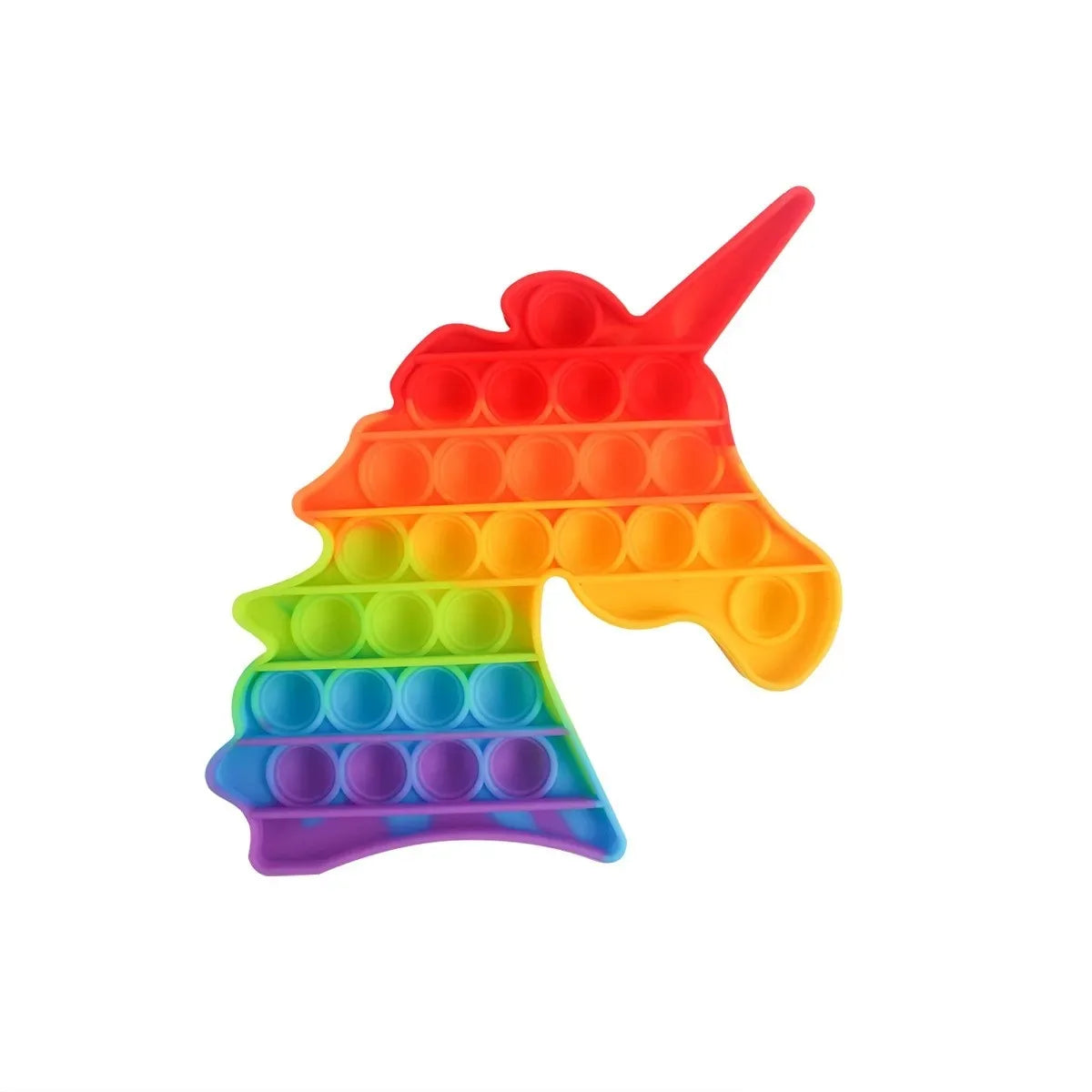 Rainbow Square Round Fidget Toys Push Bubble Sensory Toys Big Size 20cm Autism Needs Squishy Stress Relief Toys Children Gifts