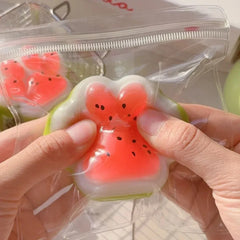 Watermelon Cat Paw Squishy Toy | Cute Summer Stress Reliever alternate view