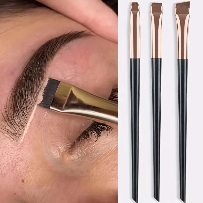 3pcs Makeup Brush Set, Blade Eyeliner Brush Fine Oblique Head Eyebrow Brush Outline E alternate view