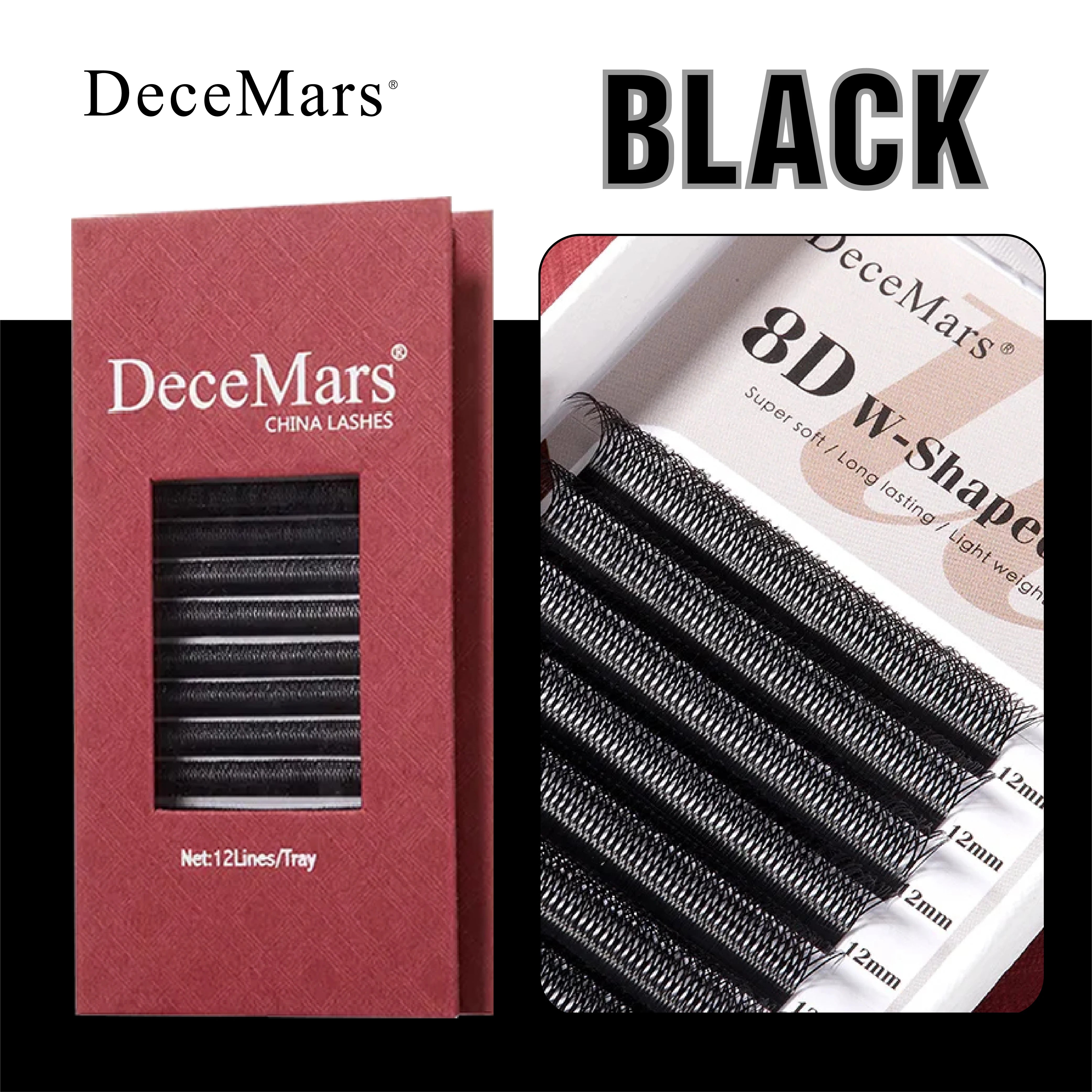 DeceMars 8D W Shaped Eyelash Extension Tray | Salon-Grade Volume Lashes alternate view