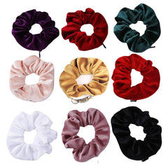Portable Hidden Safe Sight Secret Hair Tie Storage Case Hair Scrunchie With Zipper Hide Key Cash Jew