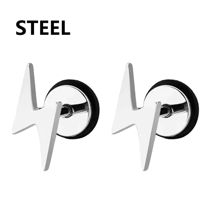 Punk Stainless Steel Cross Stud Earrings Jewelry alternate view