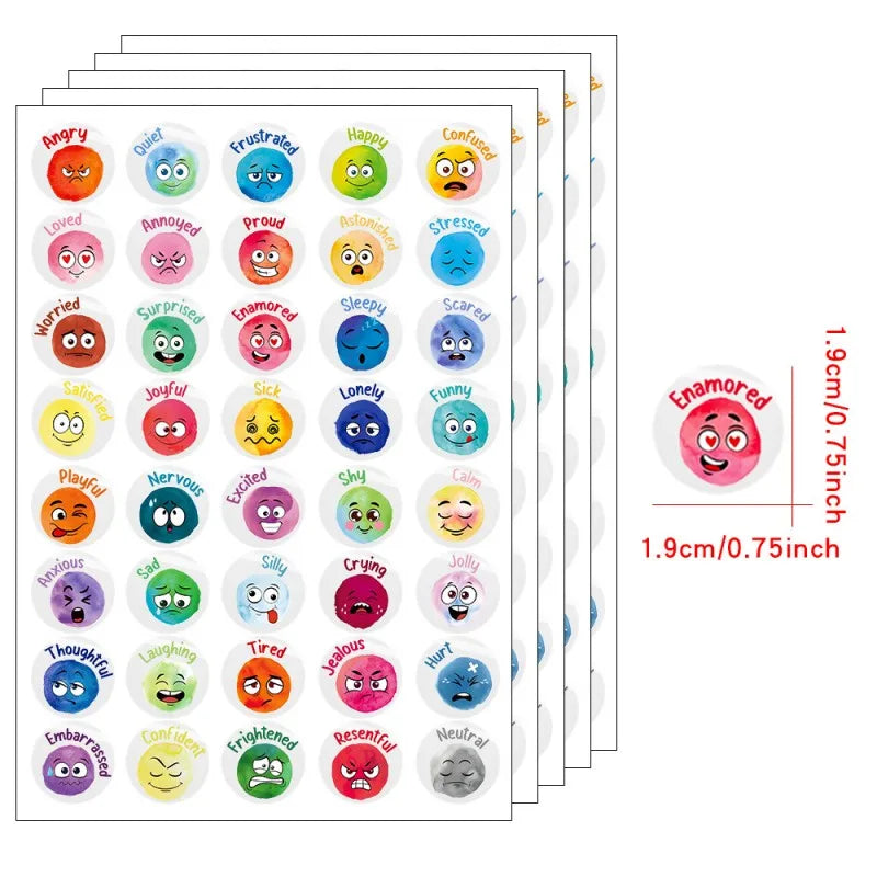 200 Pcs Emotional Feelings Stickers Set | Funny Mood Stickers for Student Emotional Supp detail view