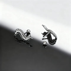 Strange Centipede Stud Earrings Punk Hip Hop Metal Jewelry for Men And Women Unique G alternate view