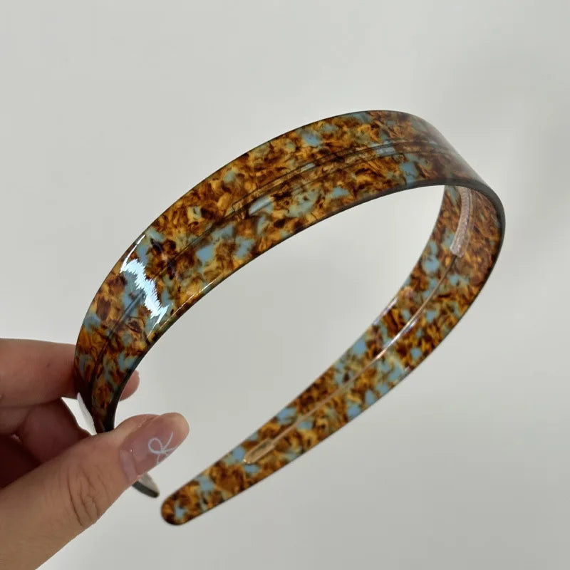 Fashion Acetate Headband BLOND HAVANA Color Matching Hair Band Wide Headband Women Gi alternate view