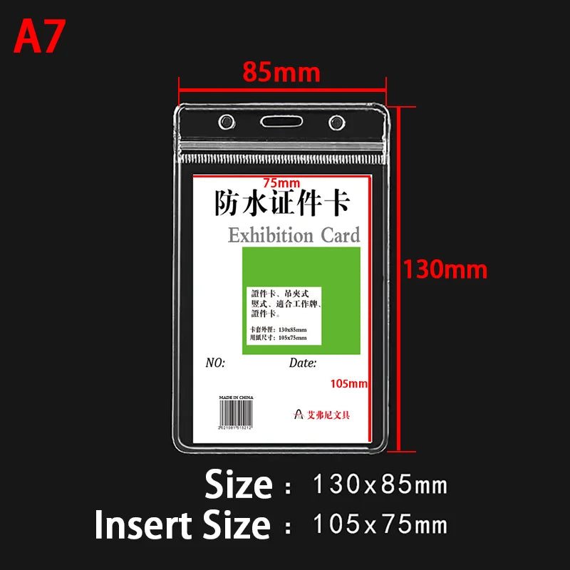 10pcs Waterproof Vertical/horizon Transparent PVC Plastic Work Zipper Badges ID Card lifestyle view