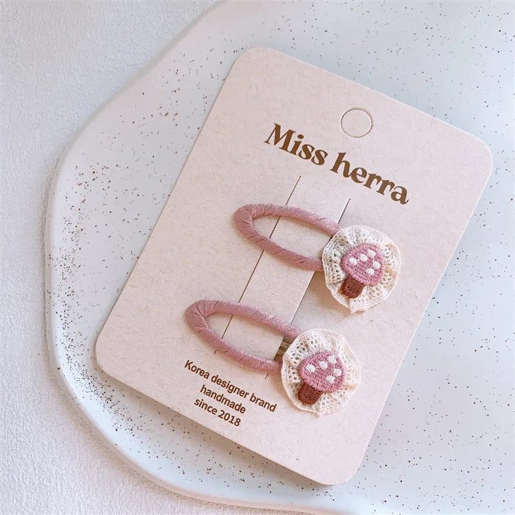 2Pcs/set Kids Kawaii Love Butterfly BB Clips Cute Pink Hair Clips Girls Barrettes H additional angle