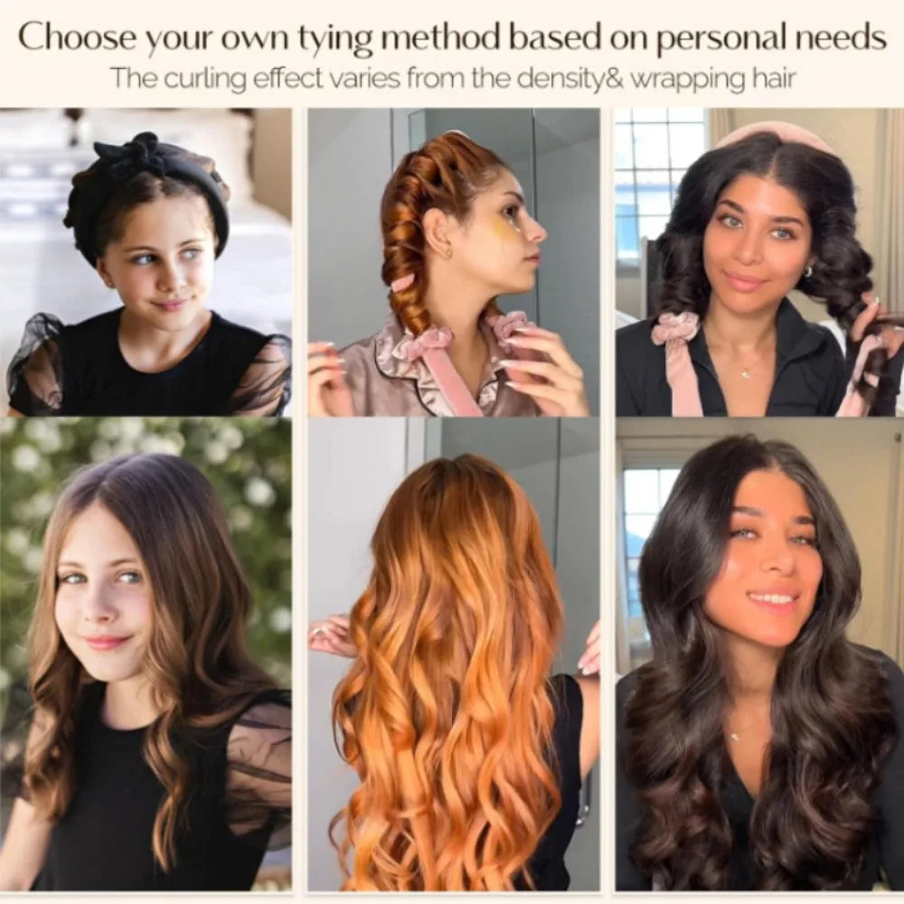 Heatless Curling Rod Headband | No Heat Hair Curler for Soft Overnight Curls close-up view