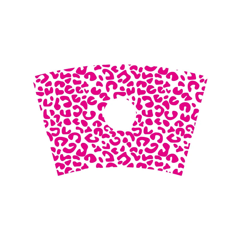 Leopard Pattern Full Wrap Vinyl Sticker for 24 oz Cold Cup | Cheetah Coffee Cup Decal lifestyle view