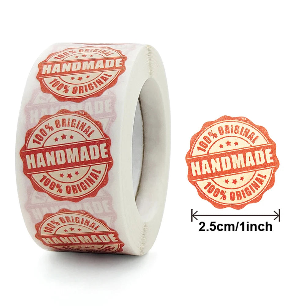 1inch Handmade Kraft Stickers for Gift Packaging | Small Business Thank You Labels alternate view