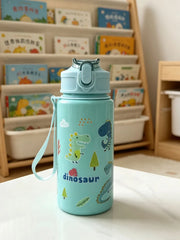 1 Piece 500ml (19 fl oz) Cartoon Printed Straw Cup, Summer Plastic Water Bottle, BPA Fre detail view