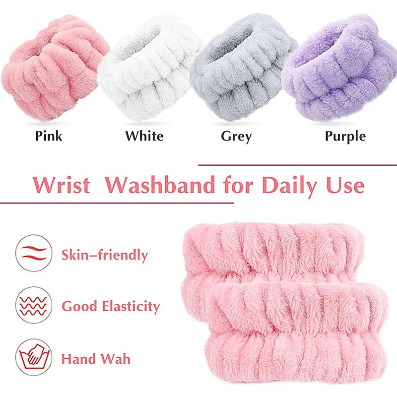 Wrist Washband Microfiber Wrist Wash Towel Band Wristband Scrunchies for Wash Face Abs close-up view