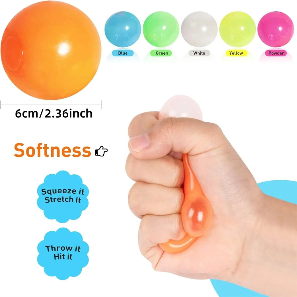 Glow in The Dark Sticky Balls | Squishy Stress Relief Sensory Fidget Toys detail view