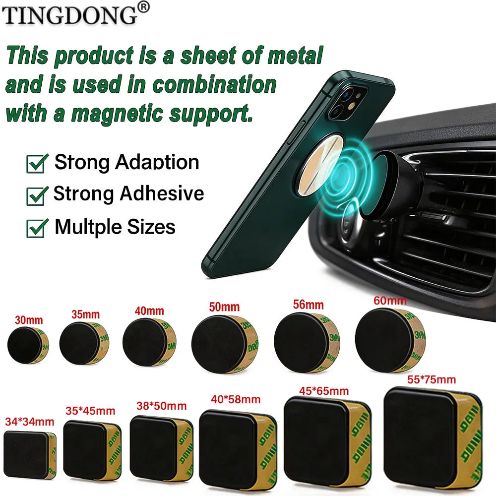 10PCS General Metal Patch for Magnetic Car Phone Holder,with Adhesive,for Mobile Phone Magnet Mount