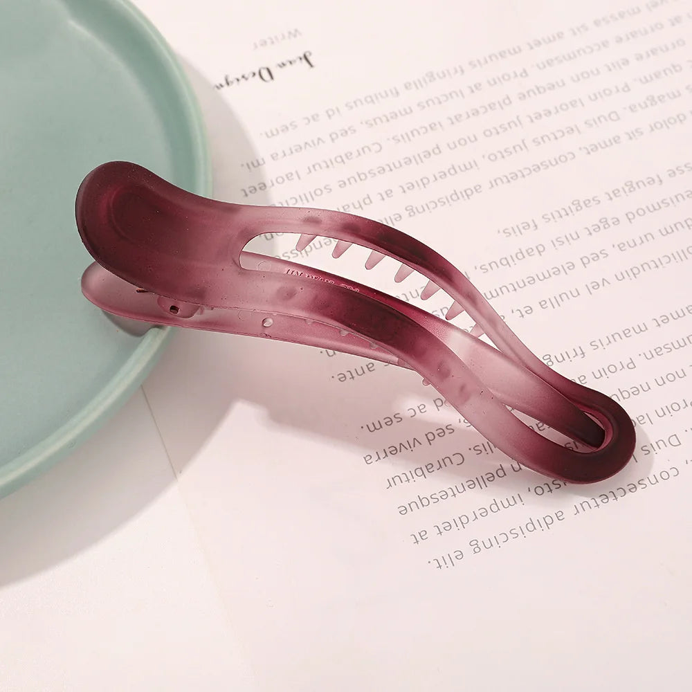 New Acrylic Matte Duckbill Hair Claws Barrettes Bow Solid Color Hair Clips Hair Acces alternate view