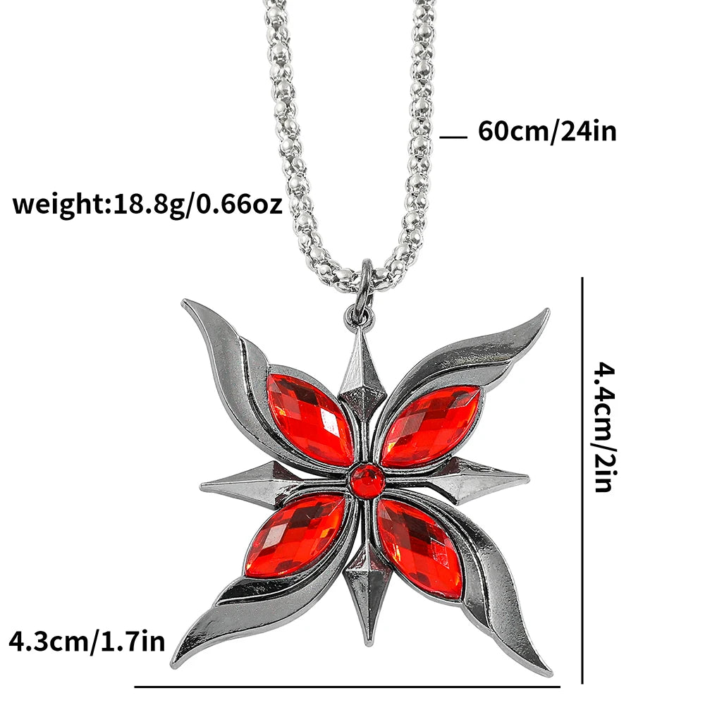 Arlecchino Gem Necklace | Cosplay Jewelry Gift for Fans close-up view
