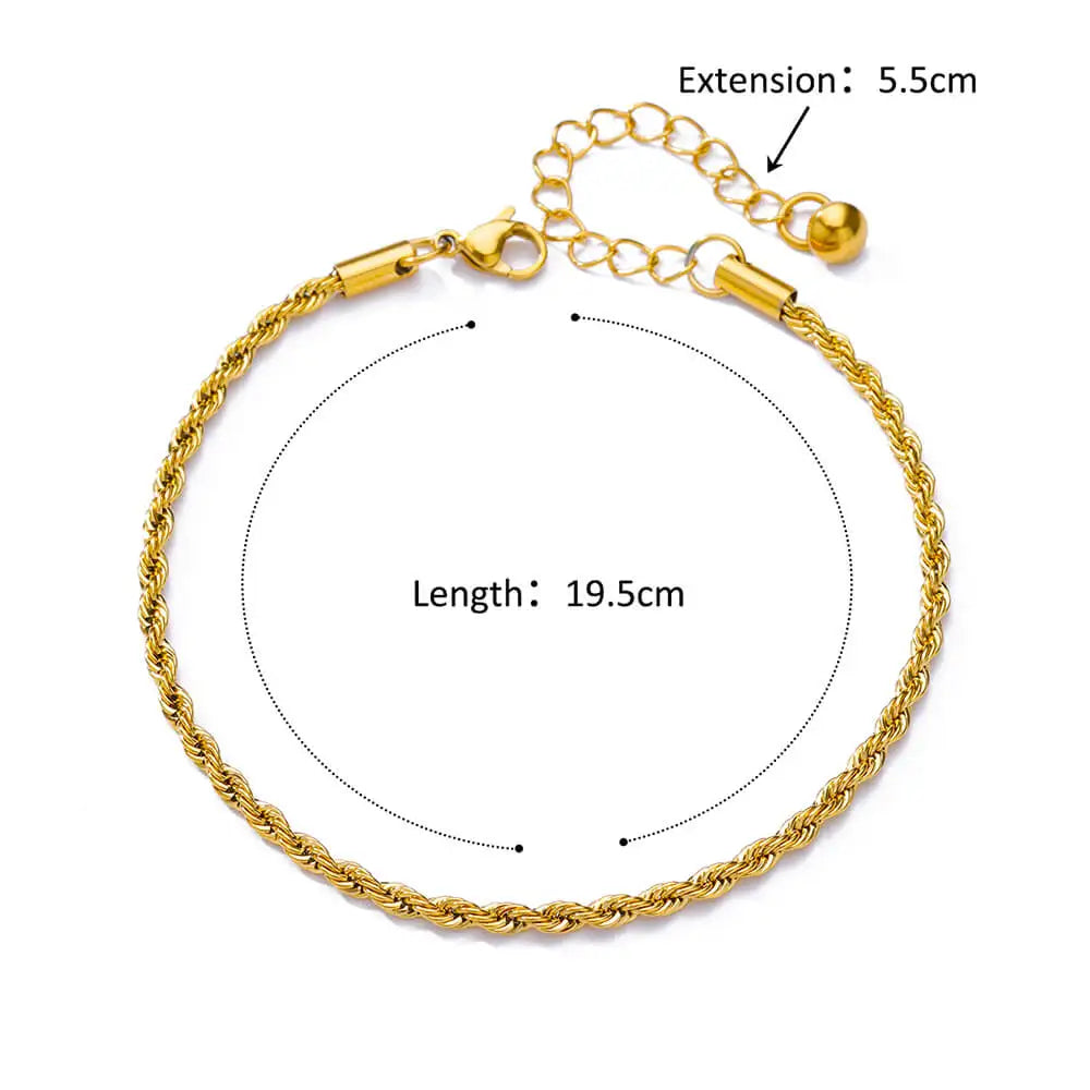Stainless Steel Chain Anklets for Women Accessories Gold Color Ankle Bracelet Water additional angle