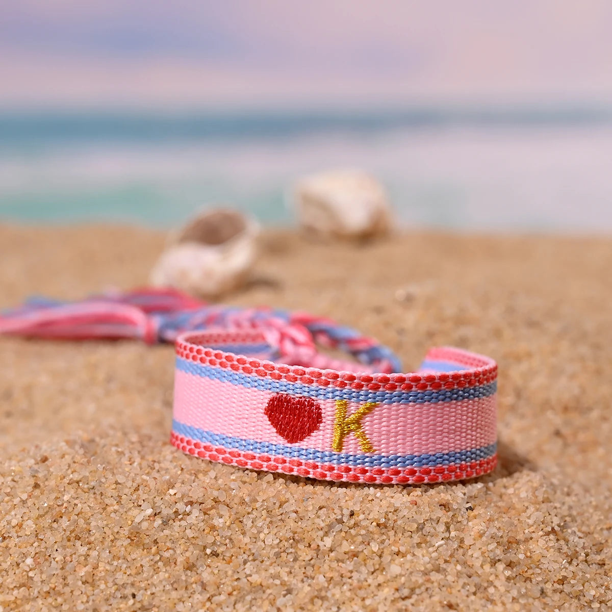 Handwoven Initial Letter Bracelet | Personalized Friendship Gift for Women lifestyle view