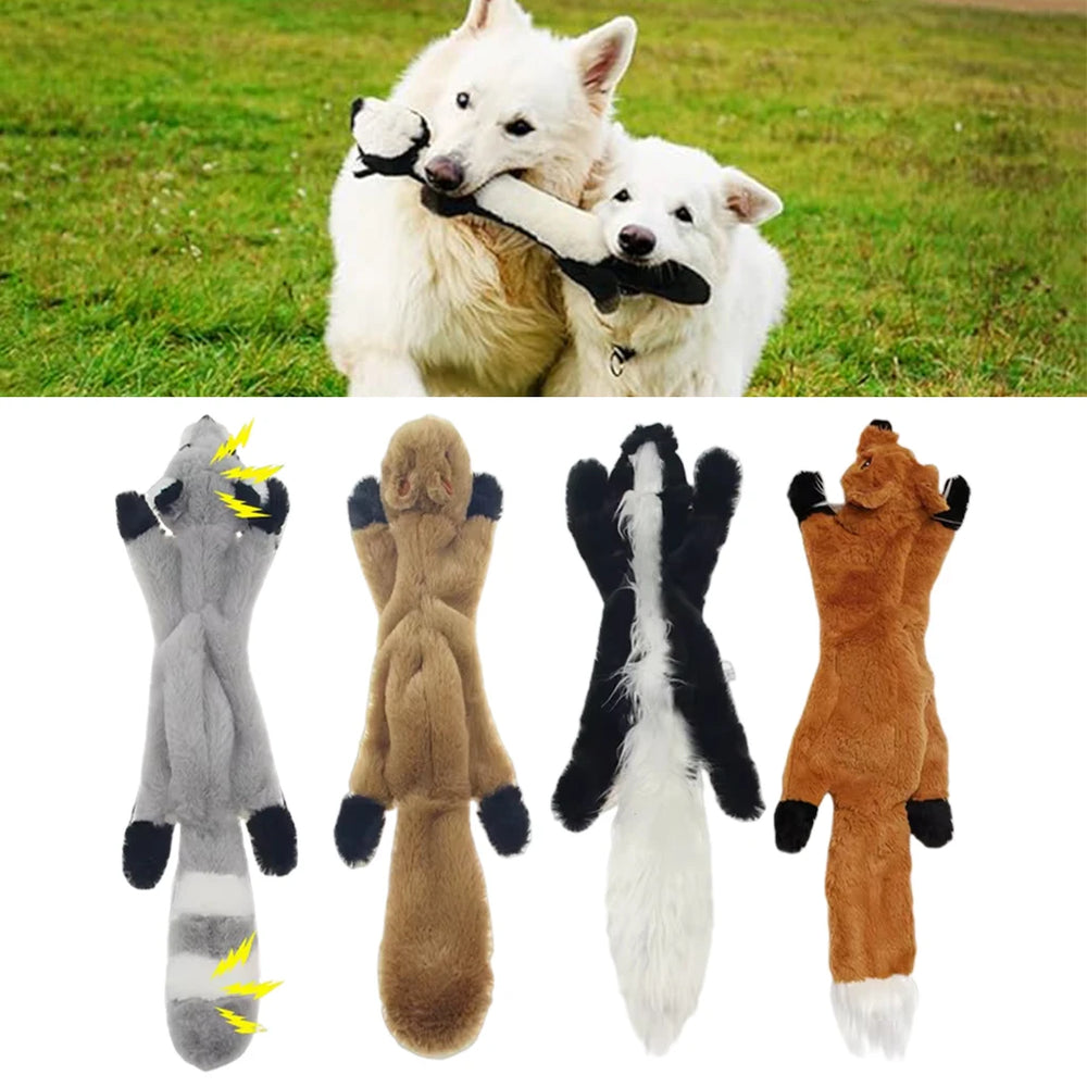 Squeaky Dog Toy | No Stuffing Plush Toy with Built In Sounders