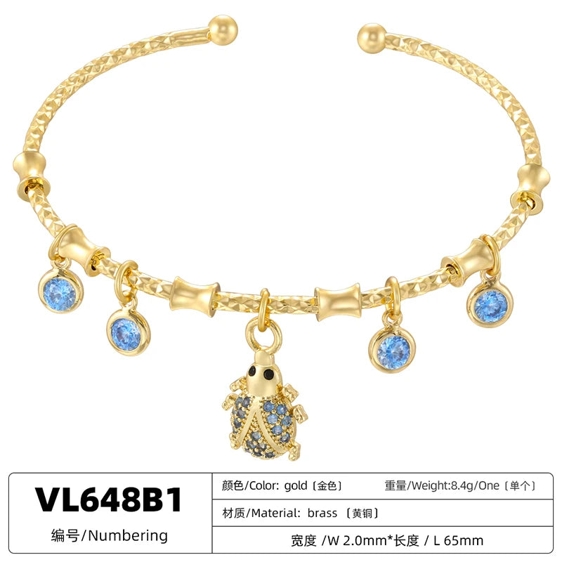 Candy Bracelet Ladies Golden Color Romantic Round Charm Bracelet Ladies Birthday Gi additional angle